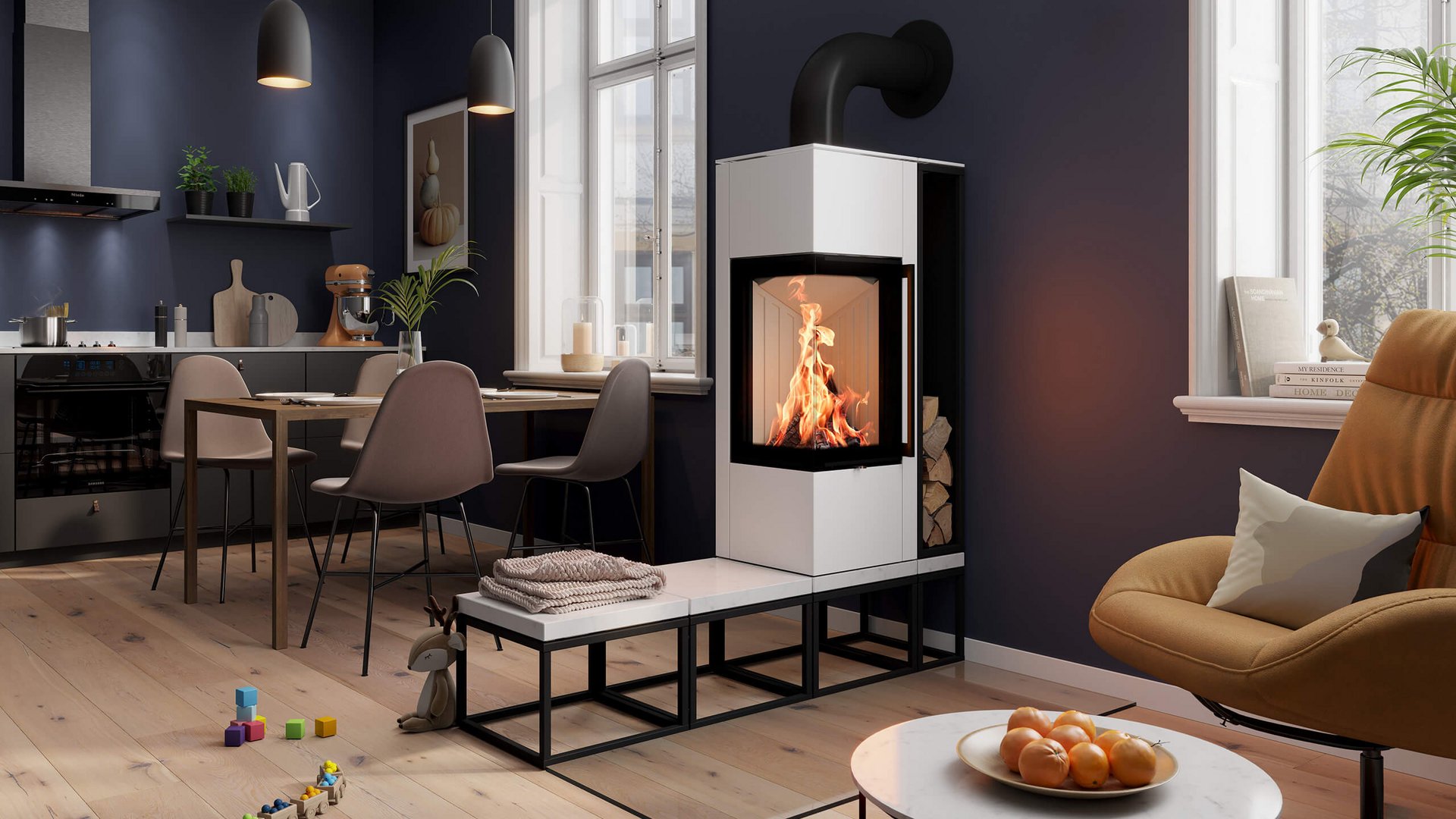 Стальная печь Spartherm Piko Frame Living Rechts