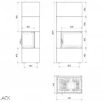 Камін Kratki SIMPLE 12 BS права в обудові BOX стальний - чорний