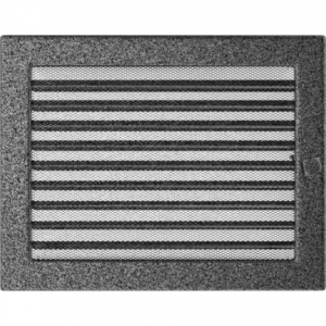 Камінна решітка чорно-срібна з жалюзями 22×30 Kratki