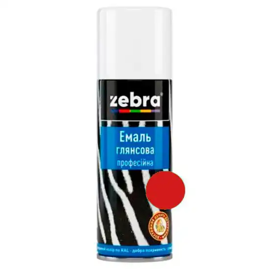 Эмаль глянцевая профессиональная Zebra 370 RAL 3004, 400 мл, вишневый
