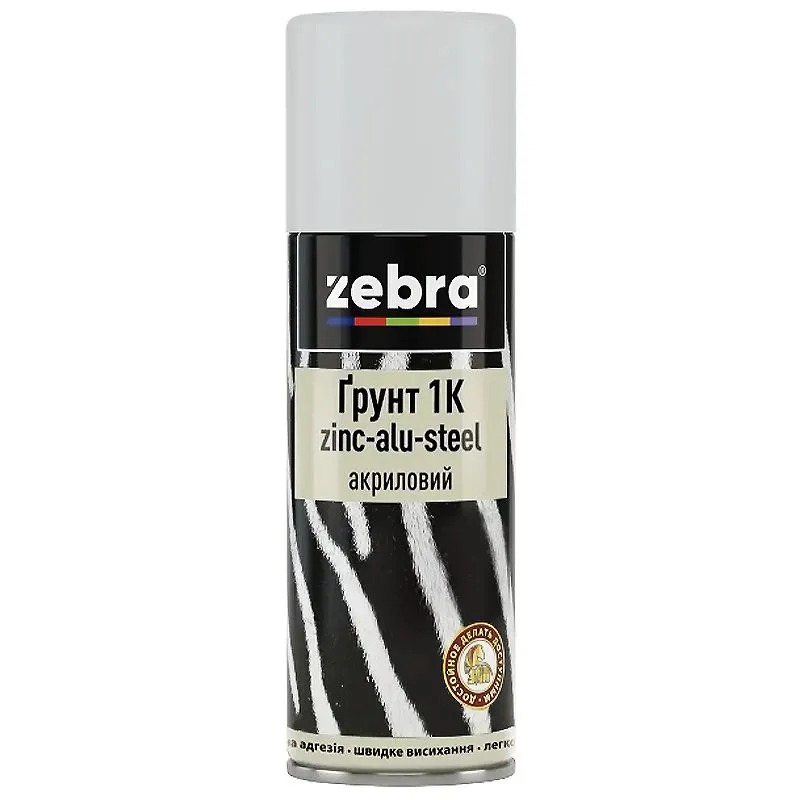 Ґрунт 1К zinc-alu-steel акриловий, 400мл, ZEBRA