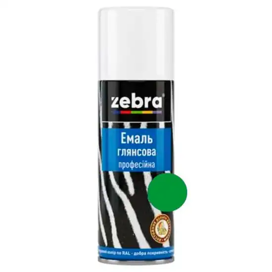 Эмаль глянцевая профессиональная Zebra 186 RAL 6029, 400 мл, зеленый