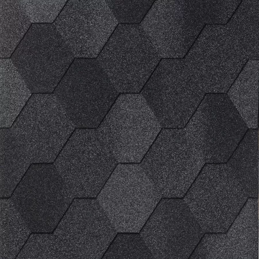 Бітумна черепиця Number One Hex (52) Dual Black 1м2