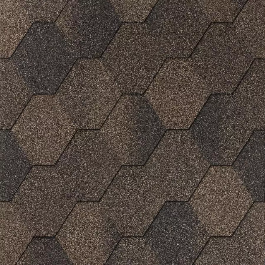 Бітумна черепиця Number One Hex (53) Autumn Brown 1м2
