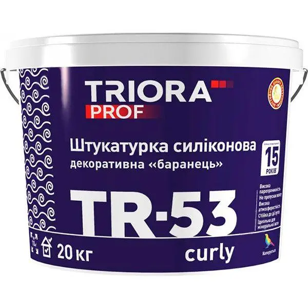 TR-53 curly Штукатурка силіконова ТМ TRIORA Prof 1-1,5мм