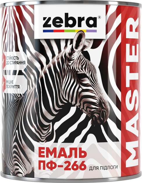 Емаль ПФ-266 для підлоги 0,8кг TM ZEBRA Жовто-коричневий