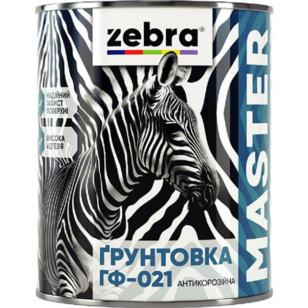 Ґрунтовка антикорозійна ГФ-021 TM ZEBRA Червоно-коричневий 2,6кг