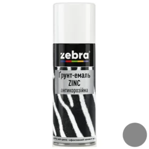 Грунт-эмаль zinc антикоррозионная, 400мл, ZEBRA