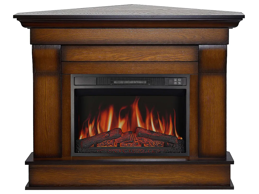 Камінокомплект кутовий ArtiFlame Albion Corner AF23S дуб антик з обігрівом і звуком горіння вогню