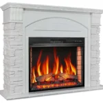 Камінокомплект ArtiFlame Alioth AF28S білий з обігрівом і звуком горіння вогню
