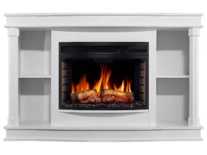 Камінокомплект ArtiFlame Brittany AF25 білий з обігрівом і звуком горіння вогню