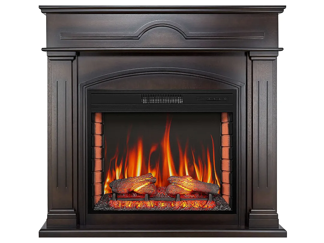 Камінокомплект ArtiFlame December AF28S махагон коричневий антик з обігрівом і звуком горіння вогню