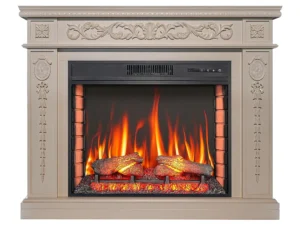 Камінокомплект ArtiFlame Delmona AF28S слонова кістка з обігрівом і звуком горіння вогню