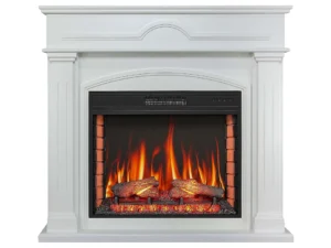 Камінокомплект ArtiFlame Inverno AF28S білий з обігрівом і звуком горіння вогню