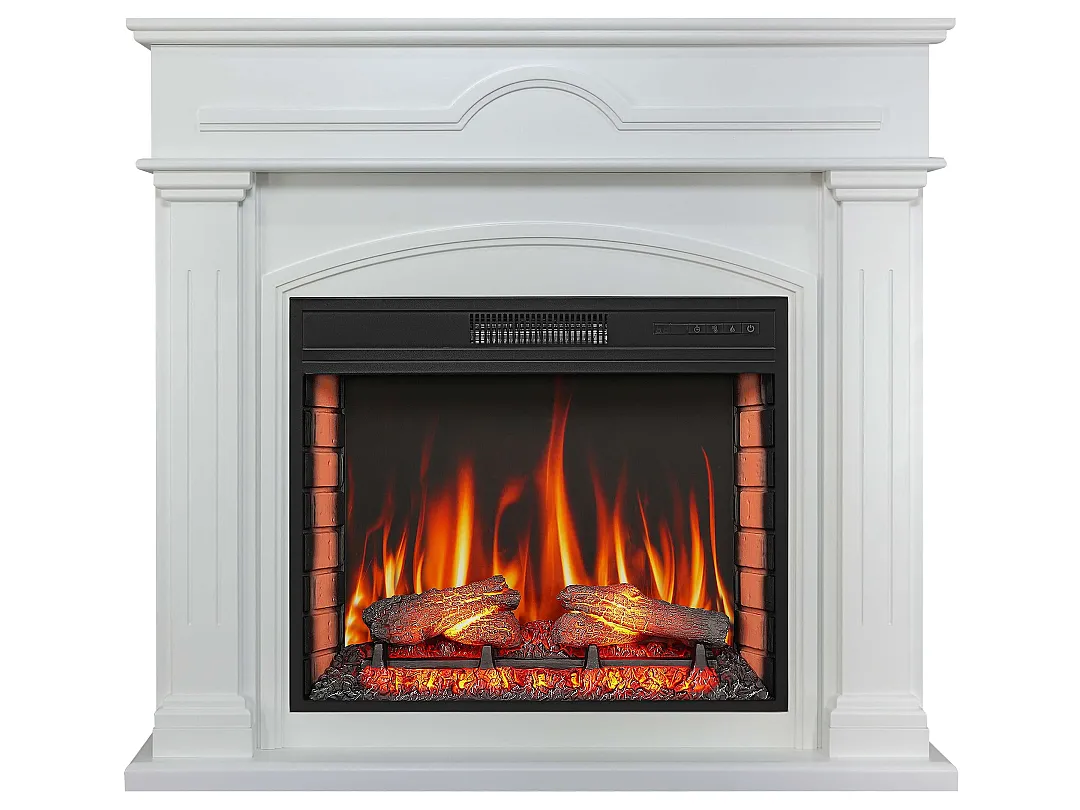 Каминокомплект ArtiFlame Yukon AF28S белый с обогревом и звуком горения огня