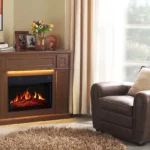 Каминокомплект ArtiFlame Ludwig AF50 махагон коричневый антик с обогревом и звуком горения огня