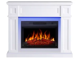 Камінокомплект ArtiFlame Linz AF23S білий з LED підсвічуванням, обігрівом і звуком горіння вогню