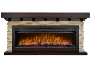 Камінокомплект ArtiFlame Ludwig AF50 махагон коричневий антик з обігрівом і звуком горіння вогню