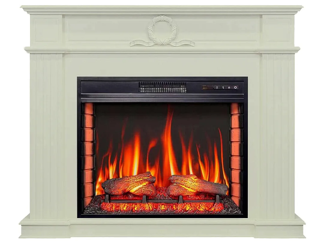 Камінокомплект ArtiFlame Neoclassic AF28S білий дуб з обігрівом і звуком горіння вогню