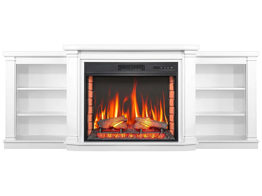 Камінокомплект ArtiFlame Parliament AF28S білий з обігрівом і звуком горіння вогню