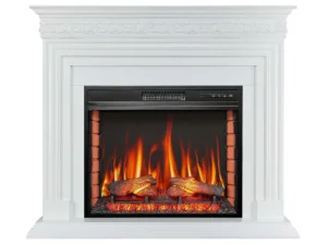 Камінокомплект ArtiFlame Pratella AF28S білий з обігрівом і звуком горіння вогню