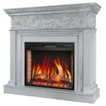 Каминокомплект ArtiFlame Brittany AF25 белый с обогревом и звуком горения огня