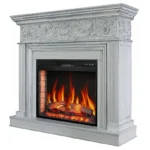 Каминокомплект ArtiFlame Brittany AF25 белый с обогревом и звуком горения огня