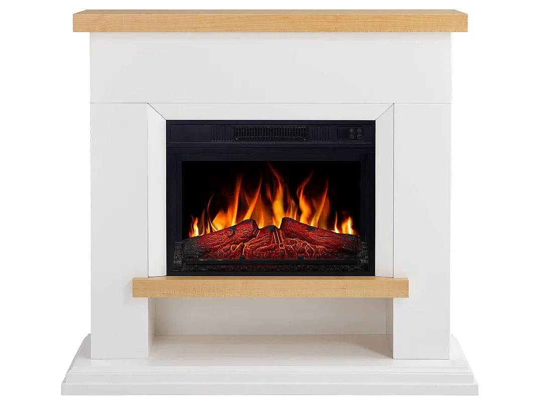 Камінокомплект ArtiFlame Shelford AF23S білий з обігрівом і звуком горіння вогню