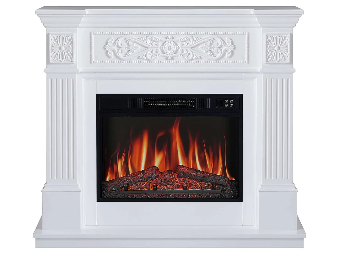 Камінокомплект ArtiFlame Toscana AF23S білий з обігрівом і звуком горіння вогню