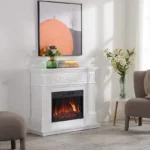 Электрокамин настенный / встраиваемый ArtiFlame AF40WR с обогревом и звуком горения огня