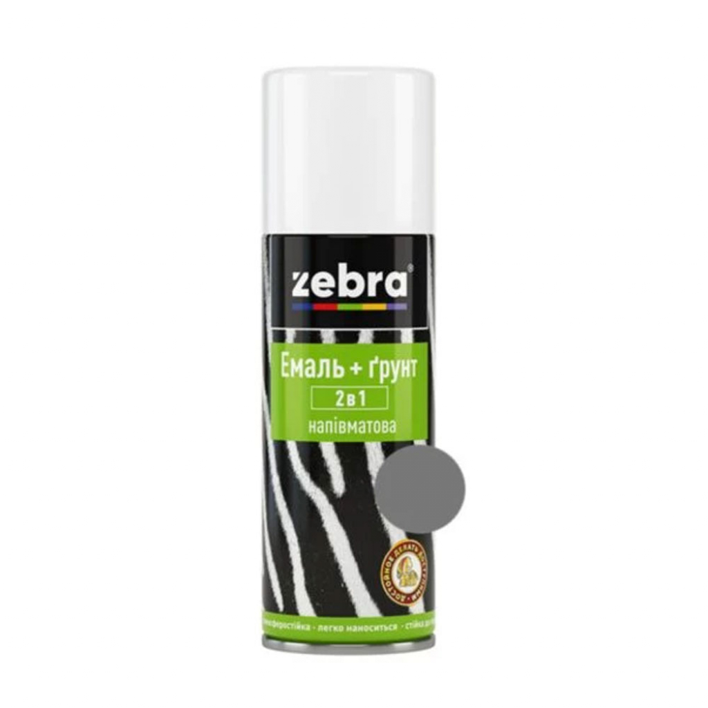 Эмаль-грунт 2 в 1 полуматовая Zebra 400 мл 20 Серебро