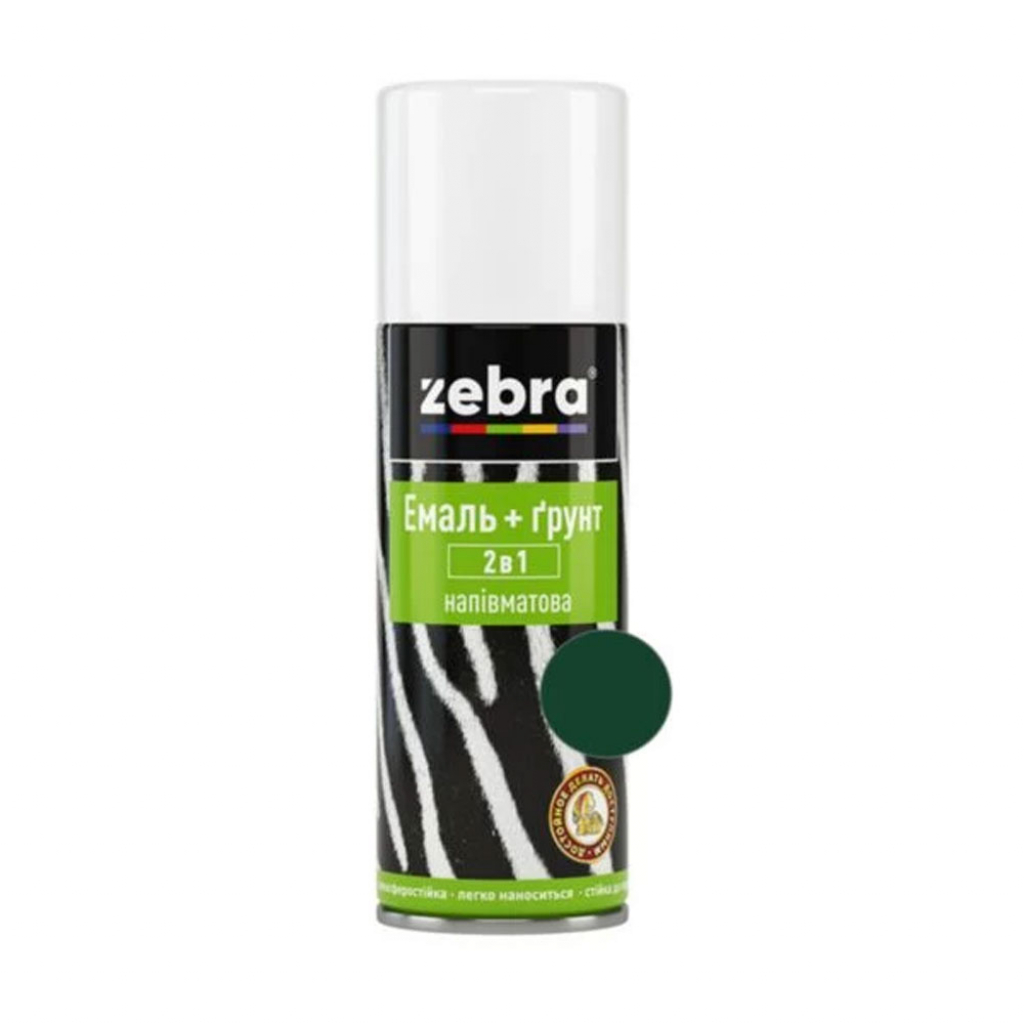 Эмаль-грунт 2 в 1 полуматовая Zebra 400 мл 36 Зеленая