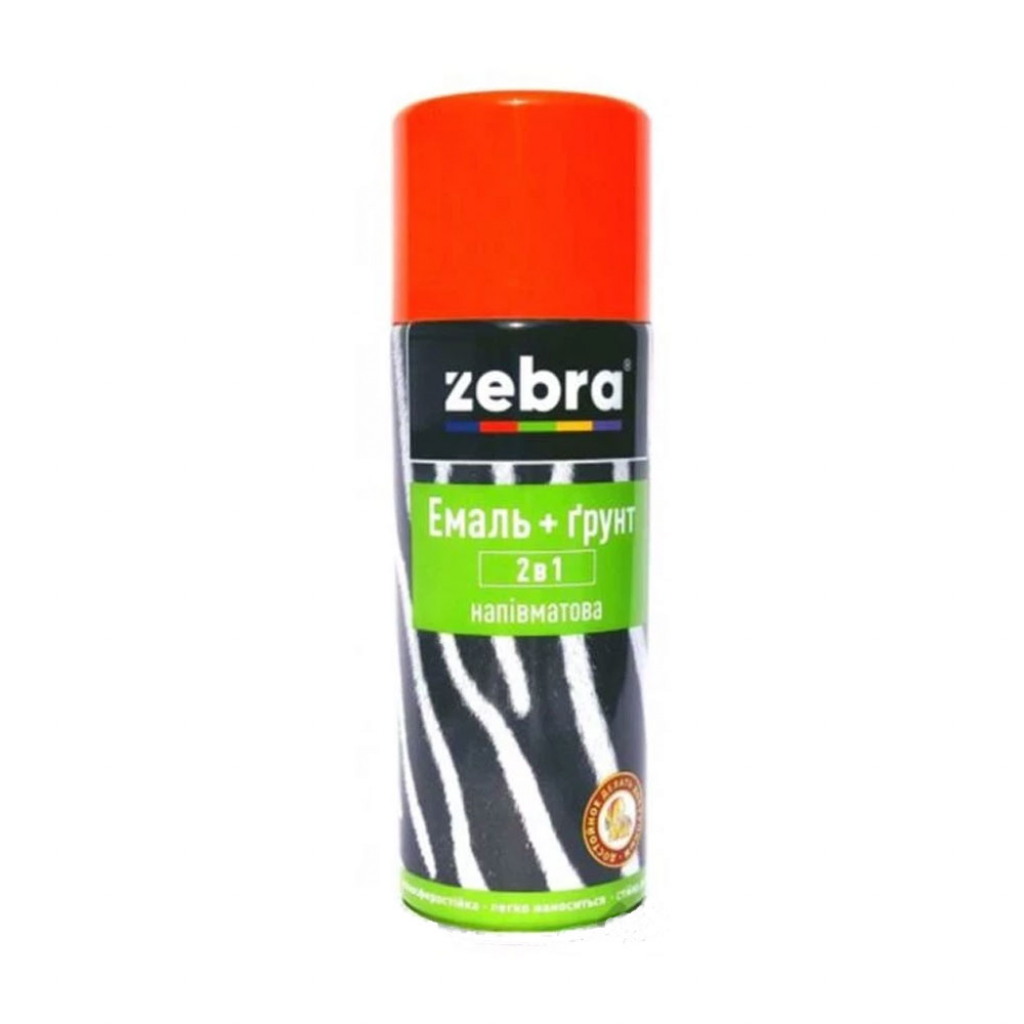 Эмаль-грунт 2 в 1 полуматовая Zebra 400 мл 60 Оранжевая