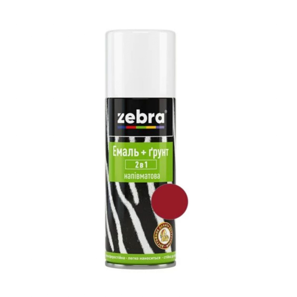 Эмаль-грунт 2 в 1 полуматовая Zebra 400 мл 75 Красная