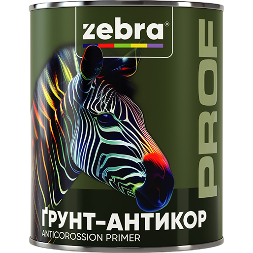 Грунтовка ПФ-010М з модифікатором іржі ZEBRA Чорна 2,8кг