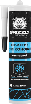 Герметик силиконовый санитарный 280 мл ТМ GRIZZLY прозрачный