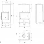 Камінна топка Kratki MBZ PW 13 права BS (13,0 кВт)