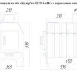 Опалювальна піч Neon "Булер'ян ЕСО " 6кВт з варильною поверхнею (B6300)