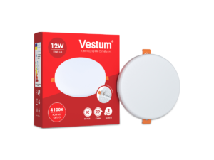 Круглий світлодіодний врізний світильник “без рамки” Vestum 12W 4100K 
1-VS-5505