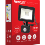 Світлодіодний прожектор с датчиком руху Vestum 10W 1 000Лм 6500K 175-250V
IP65 1-VS-3009
