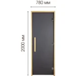 Двері для лазні та сауни Tesli Lux Graphite Sateen 2000х800