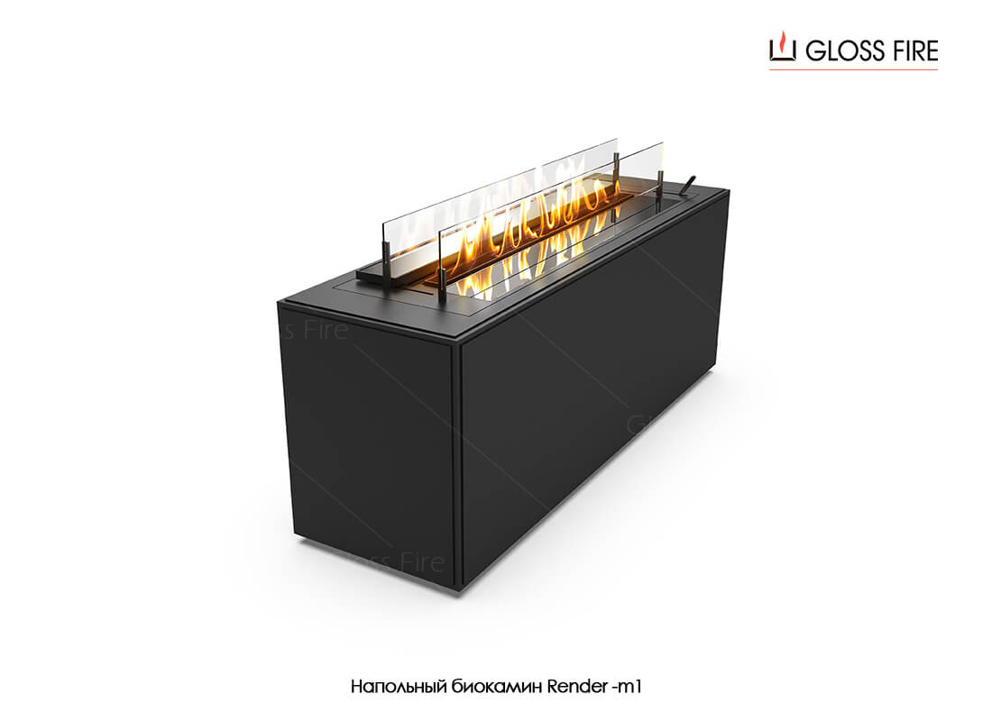 Біокамін підлоговий Gloss Fire Render-m1