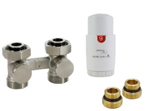 Комплект Standard Premium прямий арт. PRNYGS09106C/FP (with nipples) (вузол нижнього підключення прямий+ термоголовка Venus II + перехідник)