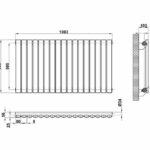 Горизонтальный дизайнерские радіатор опалення ARTTIDESIGN Rimini G 17/550/1003 белый матовый.