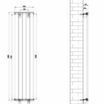 Вертикальный дизайнерский радиатор отопления ARTTIDESIGN Livorno 5/1600/340/50 чёрный матовий