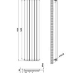 Вертикальный дизайнерский радиатор отопления ARTTIDESIGN Rimini 6/1500/354/50 белый матовий