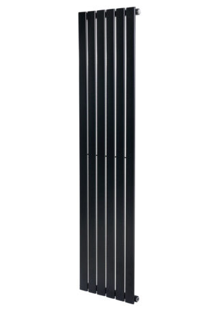 Вертикальный дизайнерский радиатор отопления ARTTIDESIGN Livorno 6/2200/408/50 чёрный матовый