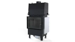 Камінна топка з водяним контуром Defro Home RIVA SM SHORT (чорний шамот)