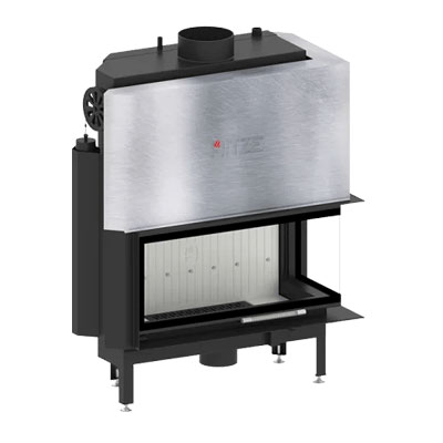 Камінна топка з водяним контуром HITZE AQUASYSTEM 90x41.RG-D 21 кВт, права з гільйотиною