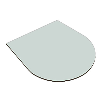 Підставка під піч скляна прямокутна заокруглена 1000х900 мм товщина - 6 мм (графіт)